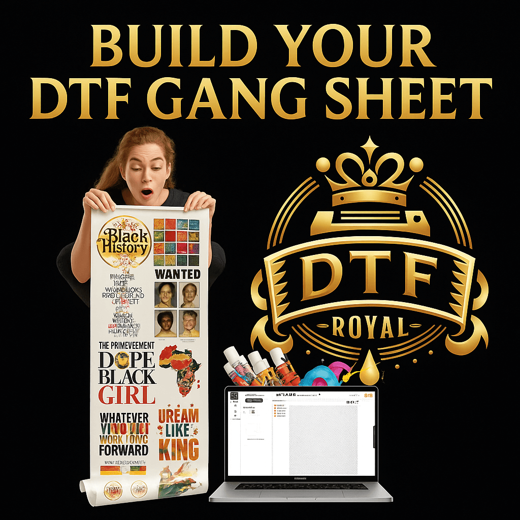 Build Your DTF Gang Sheet Online with No Minimum USA Shipping